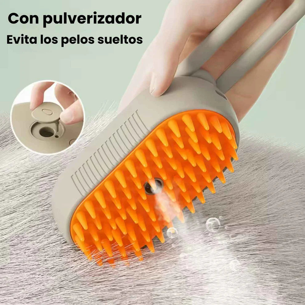VapoPet™ - Cepillo a Vapor 4 en 1 Para Mascotas + Mini Aspirador Portátil GRATIS