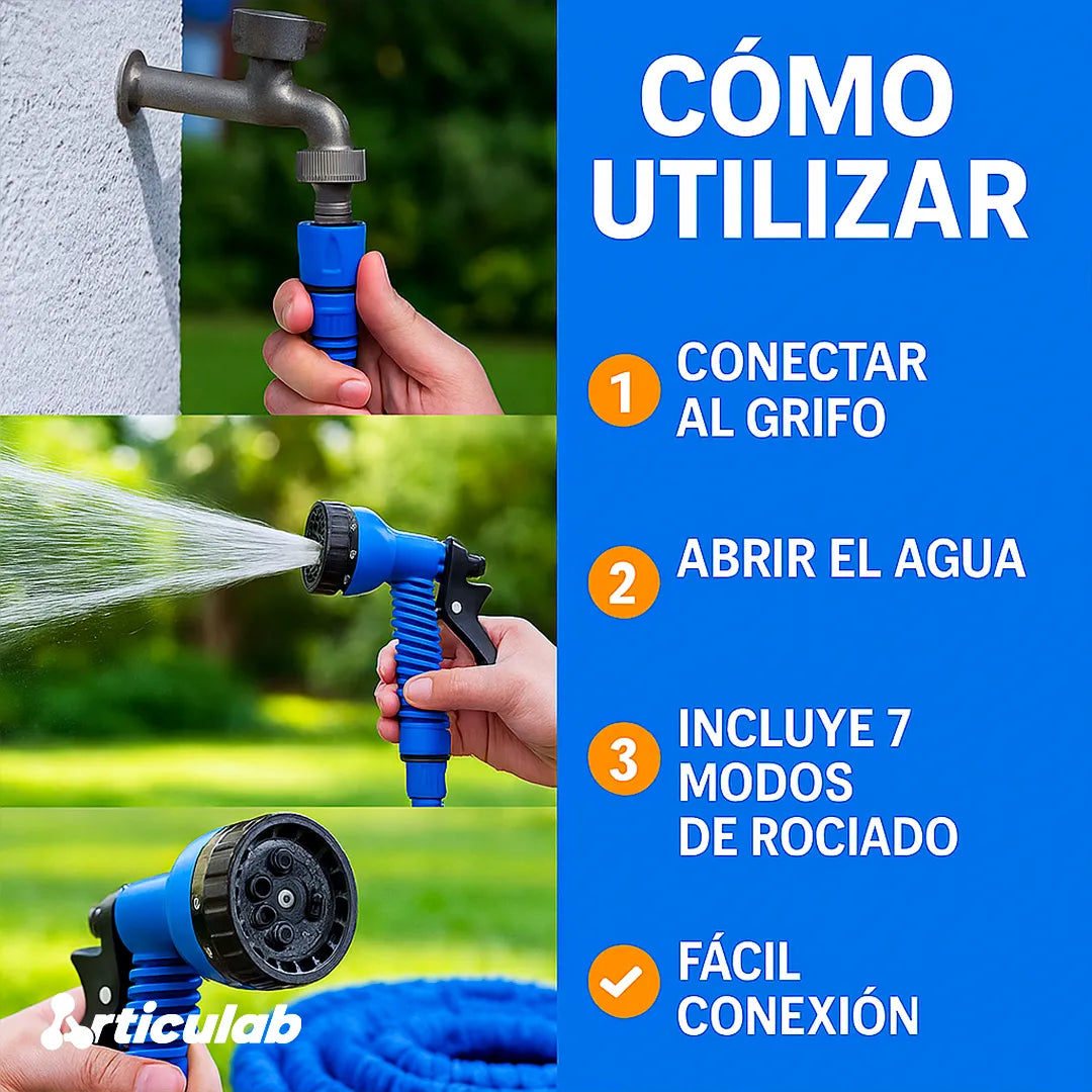 Manguera Extensible 30M y Antidobleces