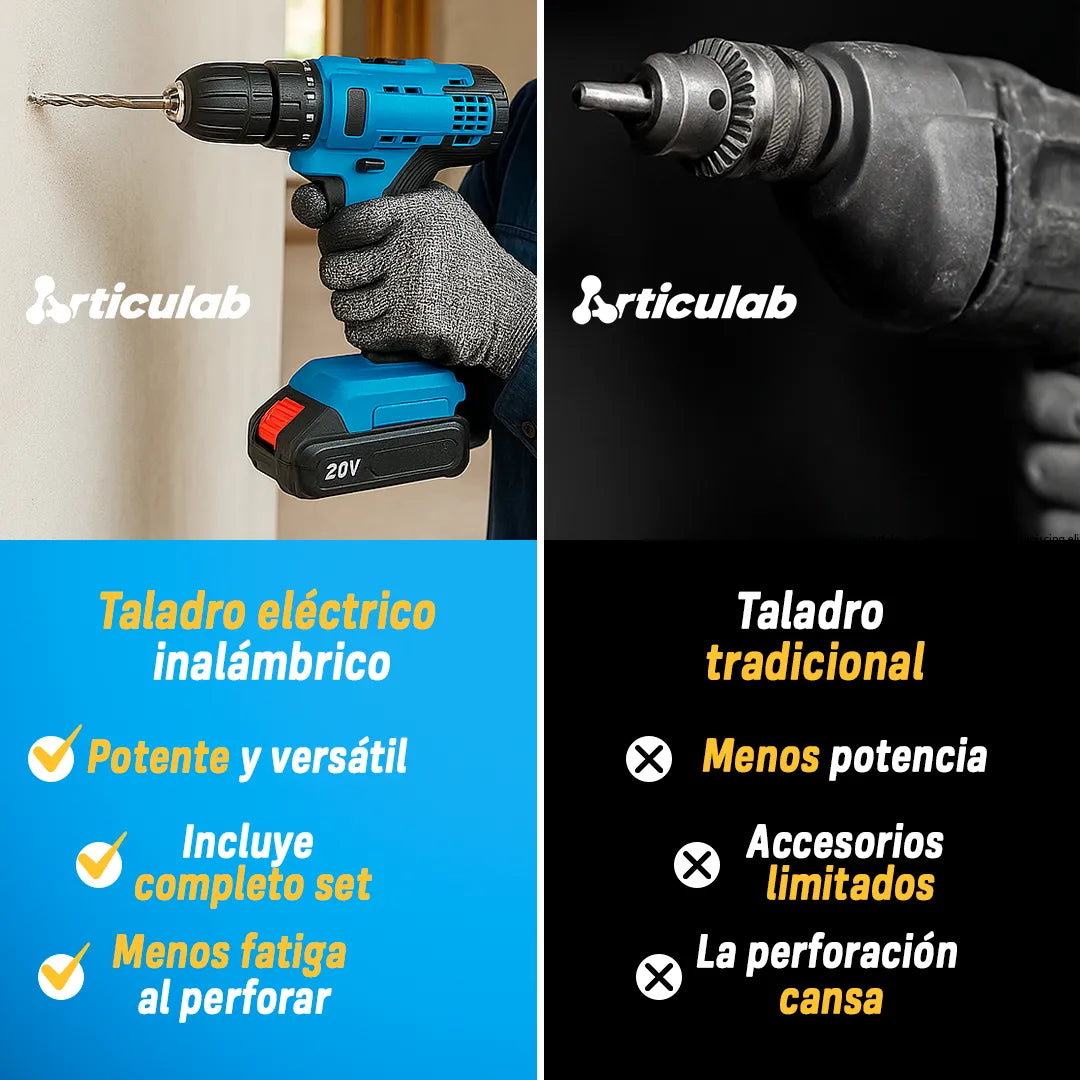 Taladro Eléctrico Inalámbrico con Doble Batería – DrillMaster Pro™
