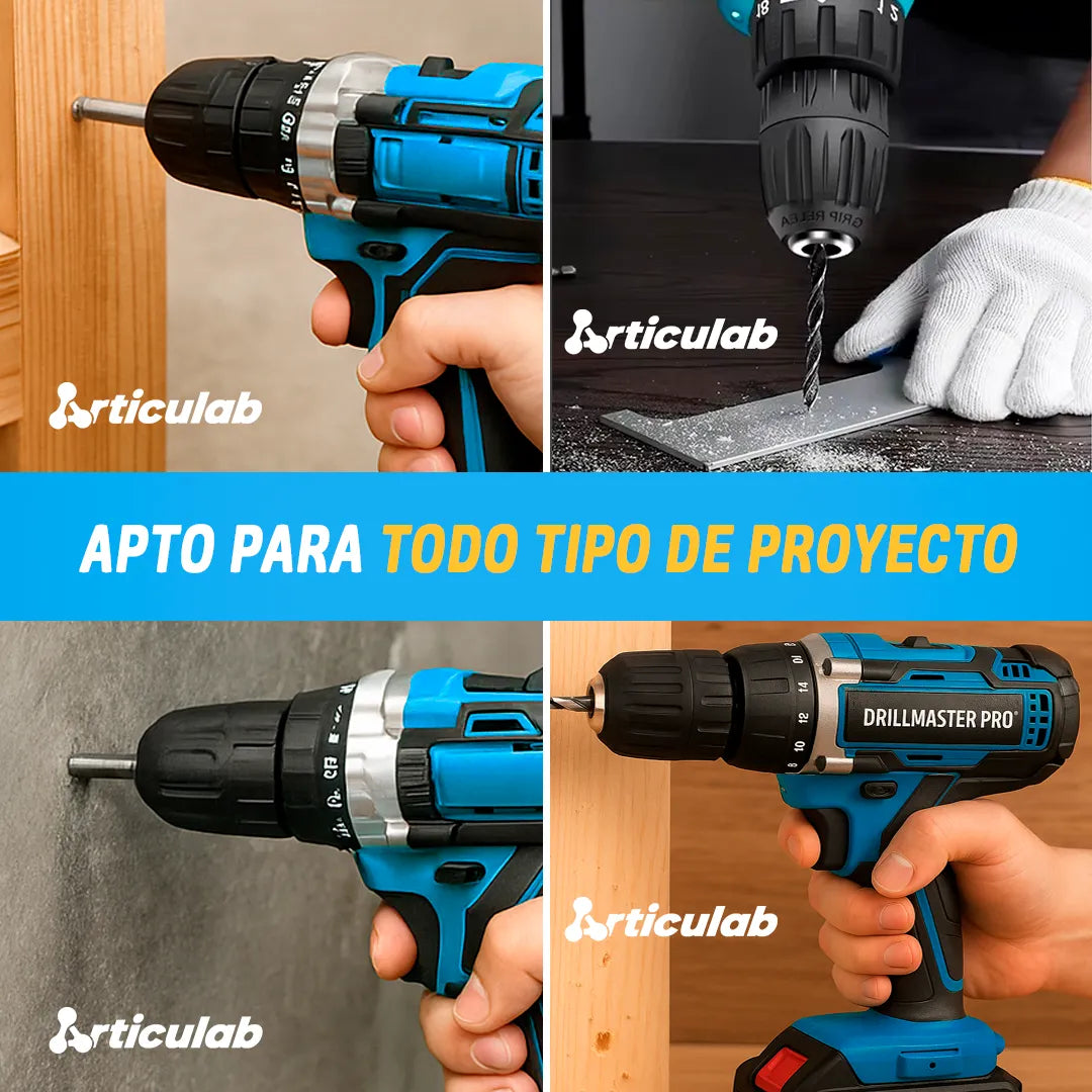 Taladro Eléctrico Inalámbrico con Doble Batería – DrillMaster Pro™