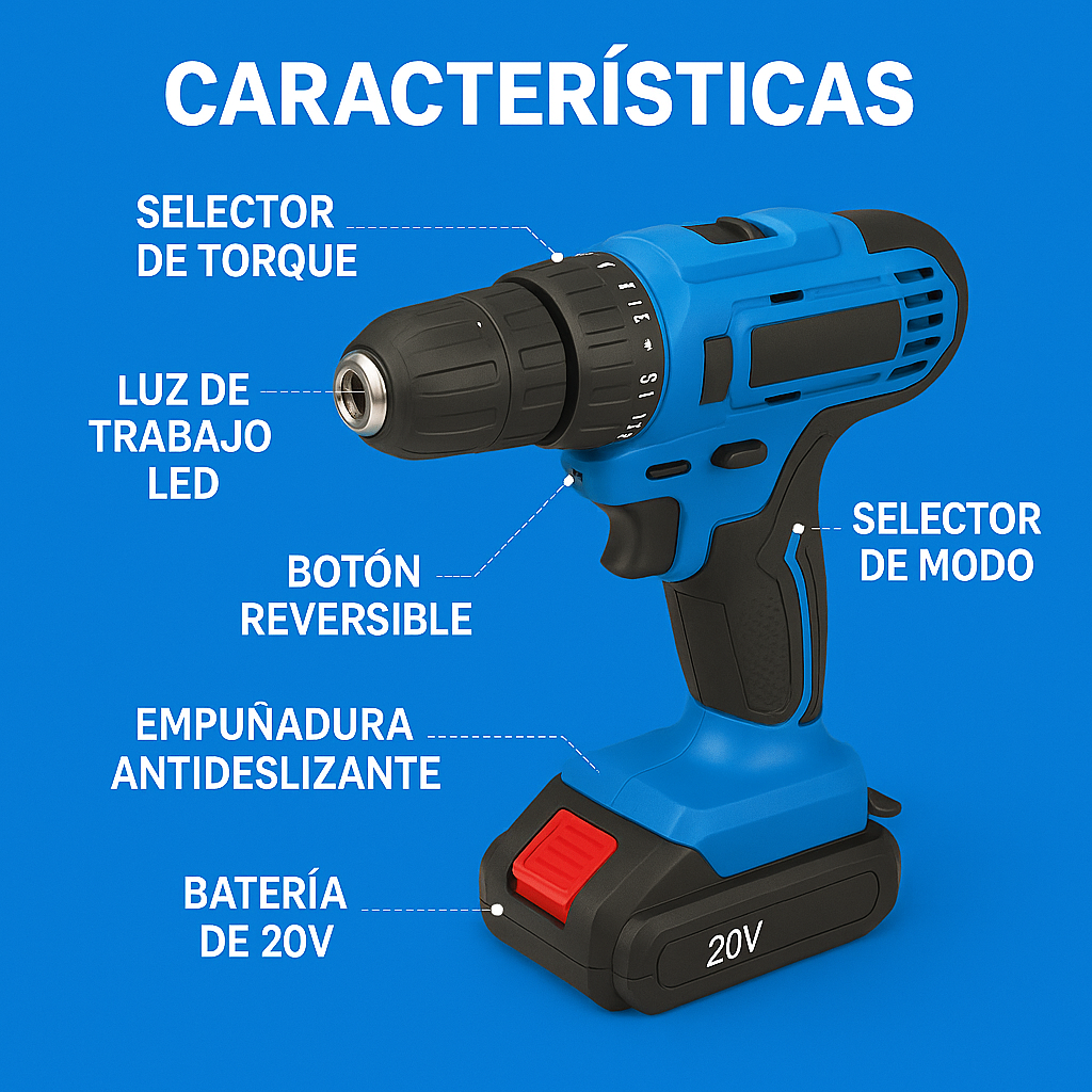 Taladro Percutor + Linterna Frontal LED GRATIS [Nueva Promoción 2025]