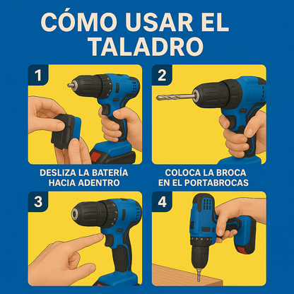 Taladro Percutor + Linterna Frontal LED GRATIS [Nueva Promoción 2025]