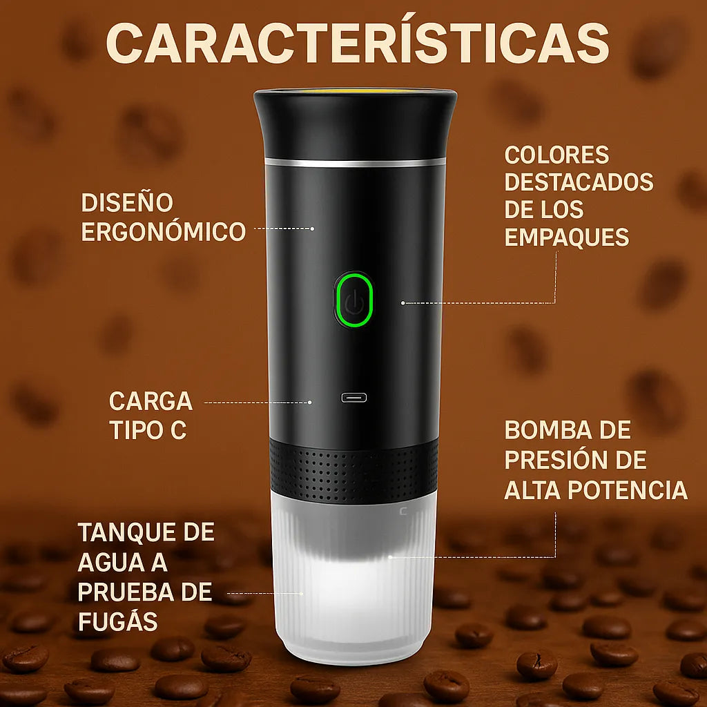 Cafetera Portátil 3 en 1 | Espresso en Cápsulas y Café Molido - Coffi™