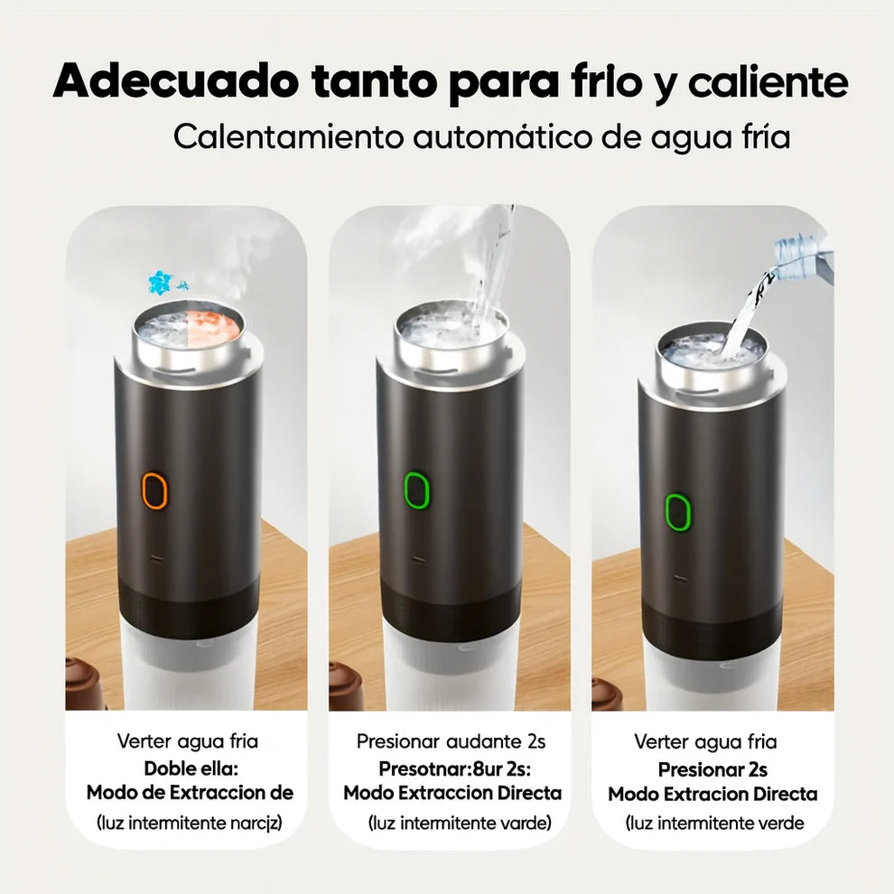Cafetera Portátil 3 en 1 | Espresso en Cápsulas y Café Molido - Coffi™