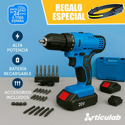 Taladro Percutor + Linterna Frontal LED GRATIS [Nueva Promoción 2025]