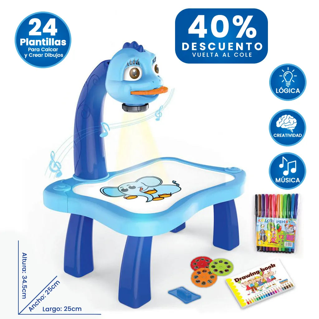 Learny™ - Escritorio De Aprendizaje con Proyector LED + 12 Rotuladores (GRATIS)