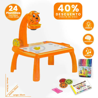 Learny™ - Escritorio De Aprendizaje con Proyector LED + 12 Rotuladores (GRATIS)