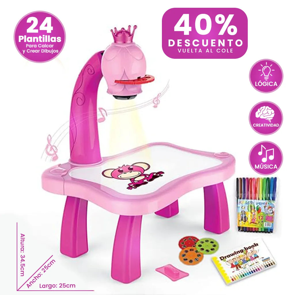 Learny™ - Escritorio De Aprendizaje con Proyector LED + 12 Rotuladores (GRATIS)