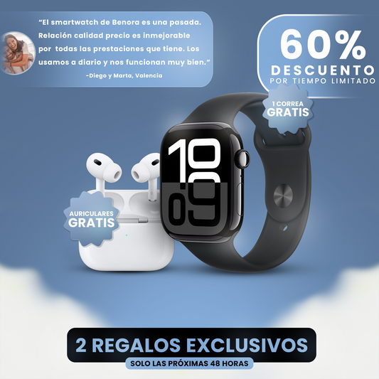Smartwatch Series 10 + 1 Correa y Airpods PRO 2ª Generación (GRATIS)
